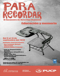  IX Encuentro de Derechos Humanos Para Recordar: Educación y Memoria